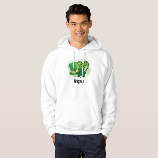 Personalisiert Name St Patricks Day Kleeblatt Clov Hoodie (Vorne ganz)