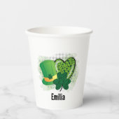 Personalisiert Name St Patricks Day Kleeblatt Clov Pappbecher (Vorderseite)