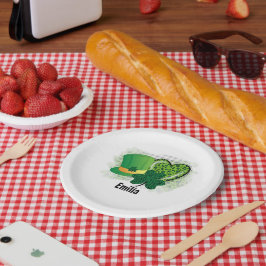 Personalisiert Name St Patricks Day Kleeblatt Clov Pappteller