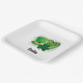 Personalisiert Name St Patricks Day Kleeblatt Clov Pappteller (Gewinkelt)
