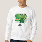Personalisiert Name St Patricks Day Kleeblatt Clov Sweatshirt (Vorderseite)