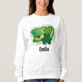 Personalisiert Name St Patricks Day Kleeblatt Clov Sweatshirt