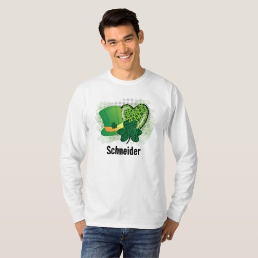 Personalisiert Name St Patricks Day Kleeblatt Clov T-Shirt (Vorne ganz)