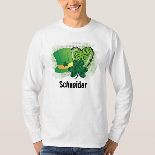 Personalisiert Name St Patricks Day Kleeblatt Clov T-Shirt (Vorderseite)