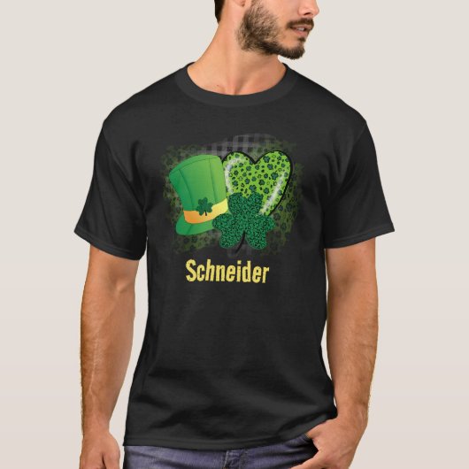 Personalisiert Name St Patricks Day Kleeblatt Clov T-Shirt (Vorderseite)
