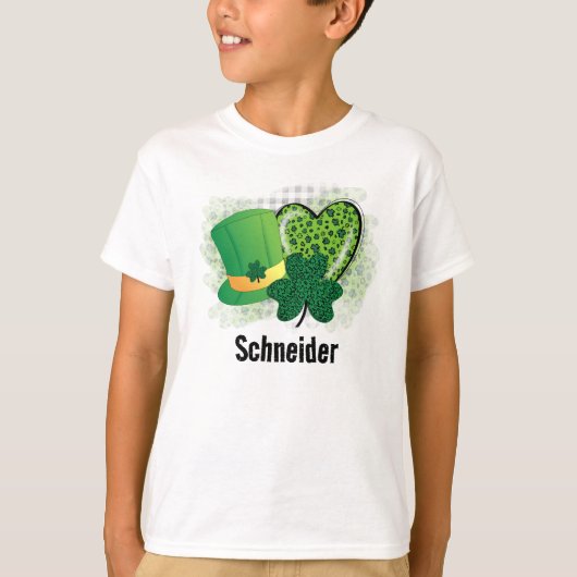 Personalisiert Name St Patricks Day Kleeblatt Clov T-Shirt (Vorderseite)