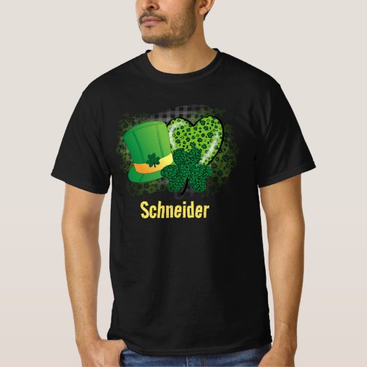 Personalisiert Name St Patricks Day Kleeblatt Clov T-Shirt (Vorderseite)