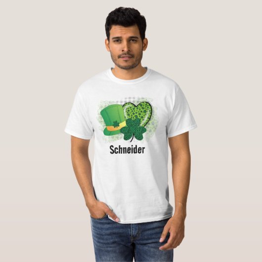 Personalisiert Name St Patricks Day Kleeblatt Clov T-Shirt (Vorne ganz)