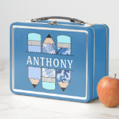 Personalisiert Name Student Pencil Blue Metall Brotdose (Beispiel)