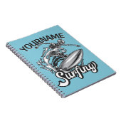 Personalisiert NAME Surfer Big Wave Skeleton Surfe Notizblock (Rechte Seite)