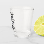 Personalisiert NAME Surfer Big Wave Skeleton Surfe Schnapsglas (Rechts)