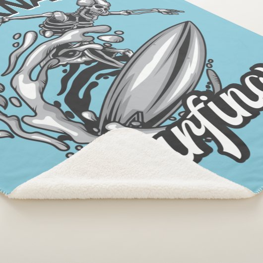 Personalisiert NAME Surfer Big Wave Skeleton Surfe Sherpadecke (3/4)
