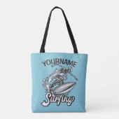 Personalisiert NAME Surfer Big Wave Skeleton Surfe Tasche (Rückseite)