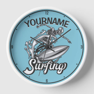 Personalisiert NAME Surfer Big Wave Skeleton Surfe Uhr