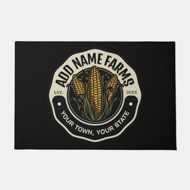 Personalisiert NAME Sweet Corn Garden Farm Bauer Fußmatte (Vorderseite)