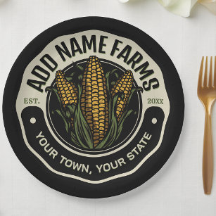 Personalisiert NAME Sweet Corn Garden Farm Bauer Pappteller