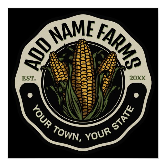 Personalisiert NAME Sweet Corn Garden Farm Bauer Poster (Vorderseite)
