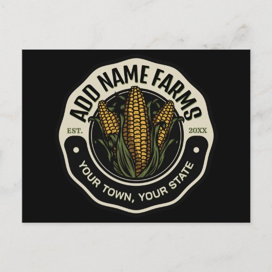 Personalisiert NAME Sweet Corn Garden Farm Bauer Postkarte (Vorderseite)