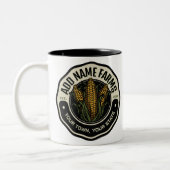 Personalisiert NAME Sweet Corn Garden Farm Bauer Zweifarbige Tasse (Links)
