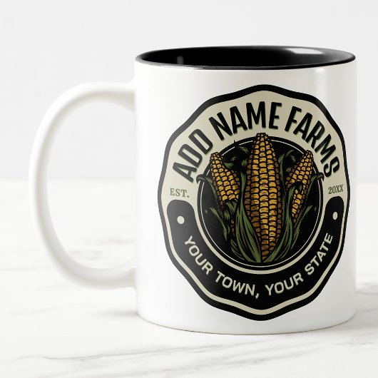 Personalisiert NAME Sweet Corn Garden Farm Bauer Zweifarbige Tasse