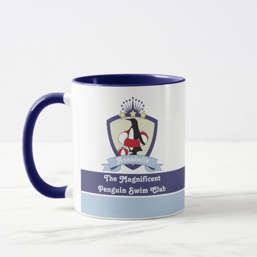 Personalisiert Name Swim Club Wappen Niedlich Ping Tasse (Links)