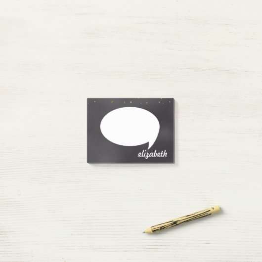 Personalisiert Name Talk Blase Post-it Klebezettel (Auf Schreibtisch)