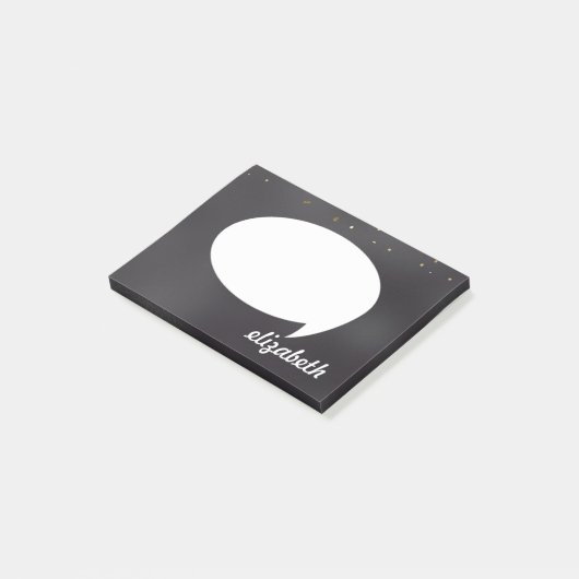 Personalisiert Name Talk Blase Post-it Klebezettel (angewinkelt)