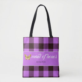 Personalisiert Name Tartan Trauzeugin Bridesmaid Tasche