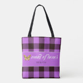 Personalisiert Name Tartan Trauzeugin Bridesmaid Tasche (Rückseite)