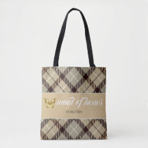Personalisiert Name Tartan Trauzeugin Bridesmaid