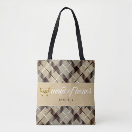 Personalisiert Name Tartan Trauzeugin Bridesmaid Tasche
