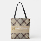 Personalisiert Name Tartan Trauzeugin Bridesmaid Tasche (Rückseite)