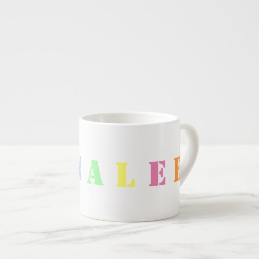 Personalisiert NAME Tasse des Kindes - 7 Buchstabe (Vorderseite Rechts)