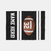 Personalisiert Name Team Colors Black Football Fleecedecke (Vorderseite (Horizontal))