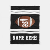 Personalisiert Name Team Colors Black Football Fleecedecke (Vorderseite)