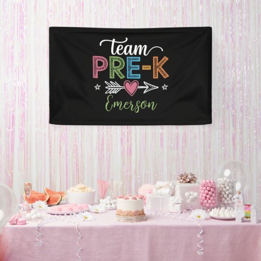 Personalisiert Name Team Pre-K Pre-School Lehrer Banner (Party)