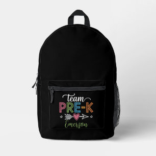 Personalisiert Name Team Pre-K Pre-School Lehrer Bedruckter Rucksack