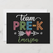 Personalisiert Name Team Pre-K Pre-School Lehrer Einladung (Vorderseite)