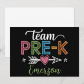 Personalisiert Name Team Pre-K Pre-School Lehrer Einladung (Vorne/Hinten)