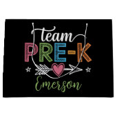 Personalisiert Name Team Pre-K Pre-School Lehrer Große Geschenktüte (Vorderseite)