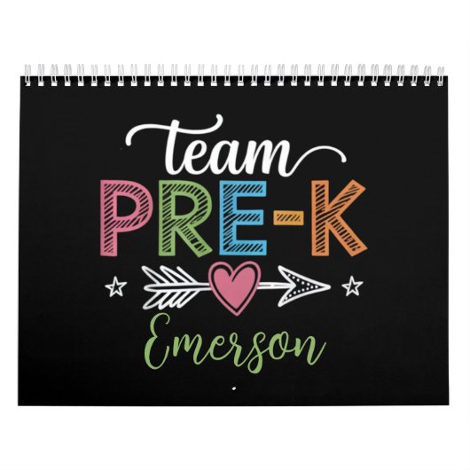Personalisiert Name Team Pre-K Pre-School Lehrer Kalender (Titelbild)