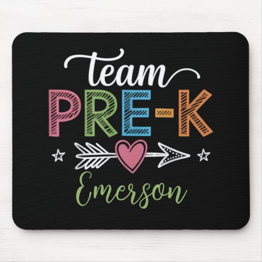 Personalisiert Name Team Pre-K Pre-School Lehrer Mousepad (Vorne)