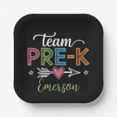 Personalisiert Name Team Pre-K Pre-School Lehrer Pappteller (Vorderseite)