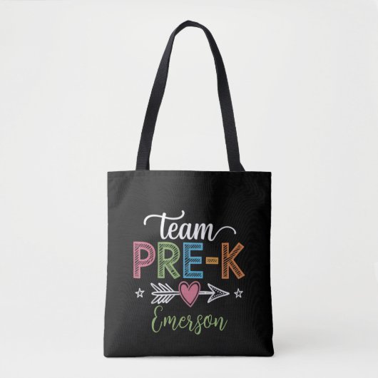 Personalisiert Name Team Pre-K Pre-School Lehrer Tasche (Vorderseite)