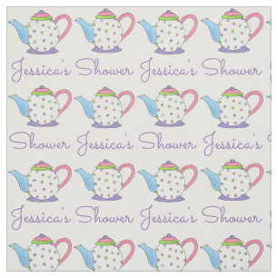 Personalisiert Name Tee Time Party Teapot Polka Do Stoff