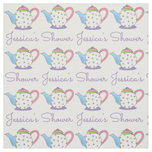 Personalisiert Name Tee Time Party Teapot Polka Do Stoff (Muster)