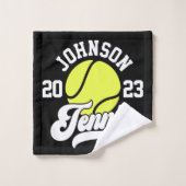 Personalisiert NAME Tennis Racket Ball Court Badhandtuch Set (Waschlappen)