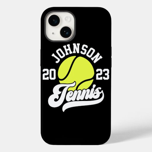 Personalisiert NAME Tennis Racket Ball Court Case-Mate iPhone Hülle (Rückseite)