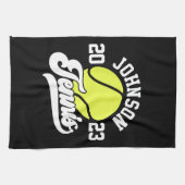 Personalisiert NAME Tennis Racket Ball Court Geschirrtuch (Horizontal)