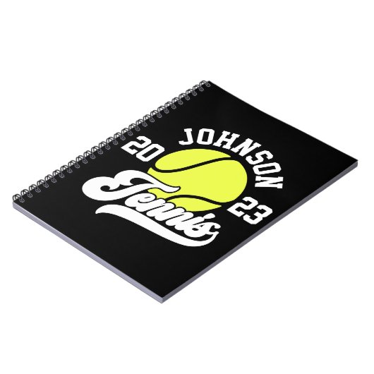 Personalisiert NAME Tennis Racket Ball Court Notizblock (Linke Seite)